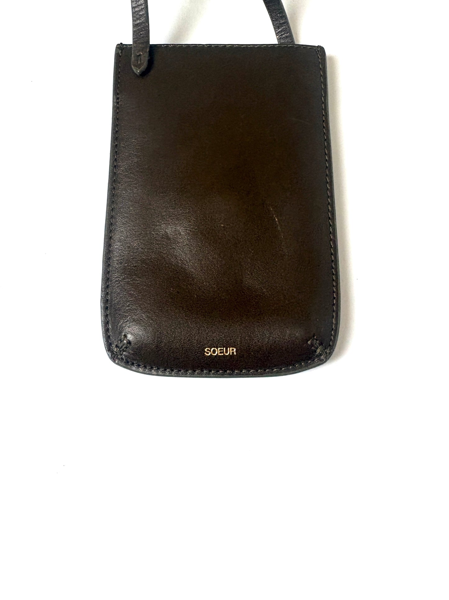 Soeur Brown Leather Phone bag