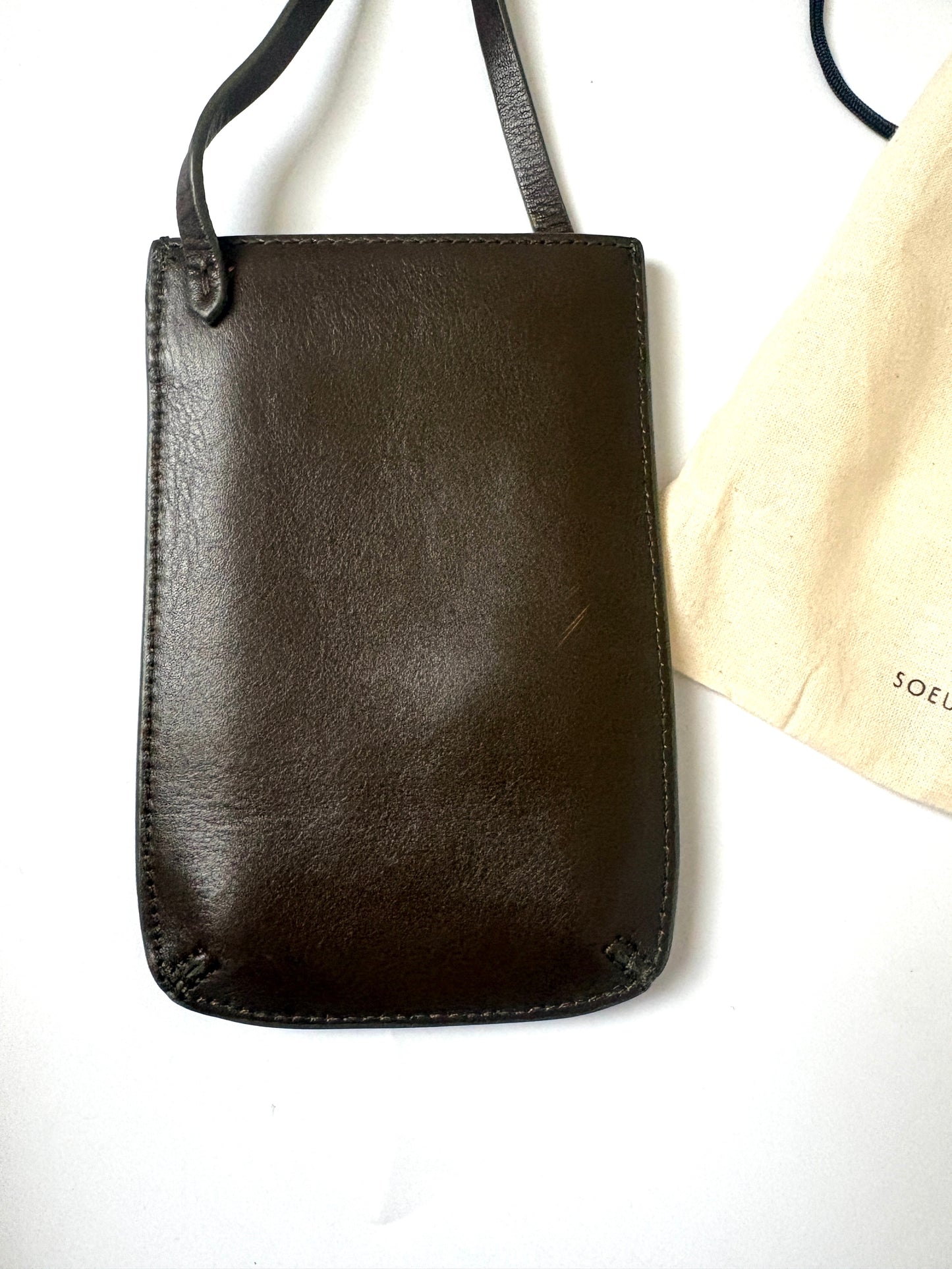 Soeur Brown Leather Phone bag