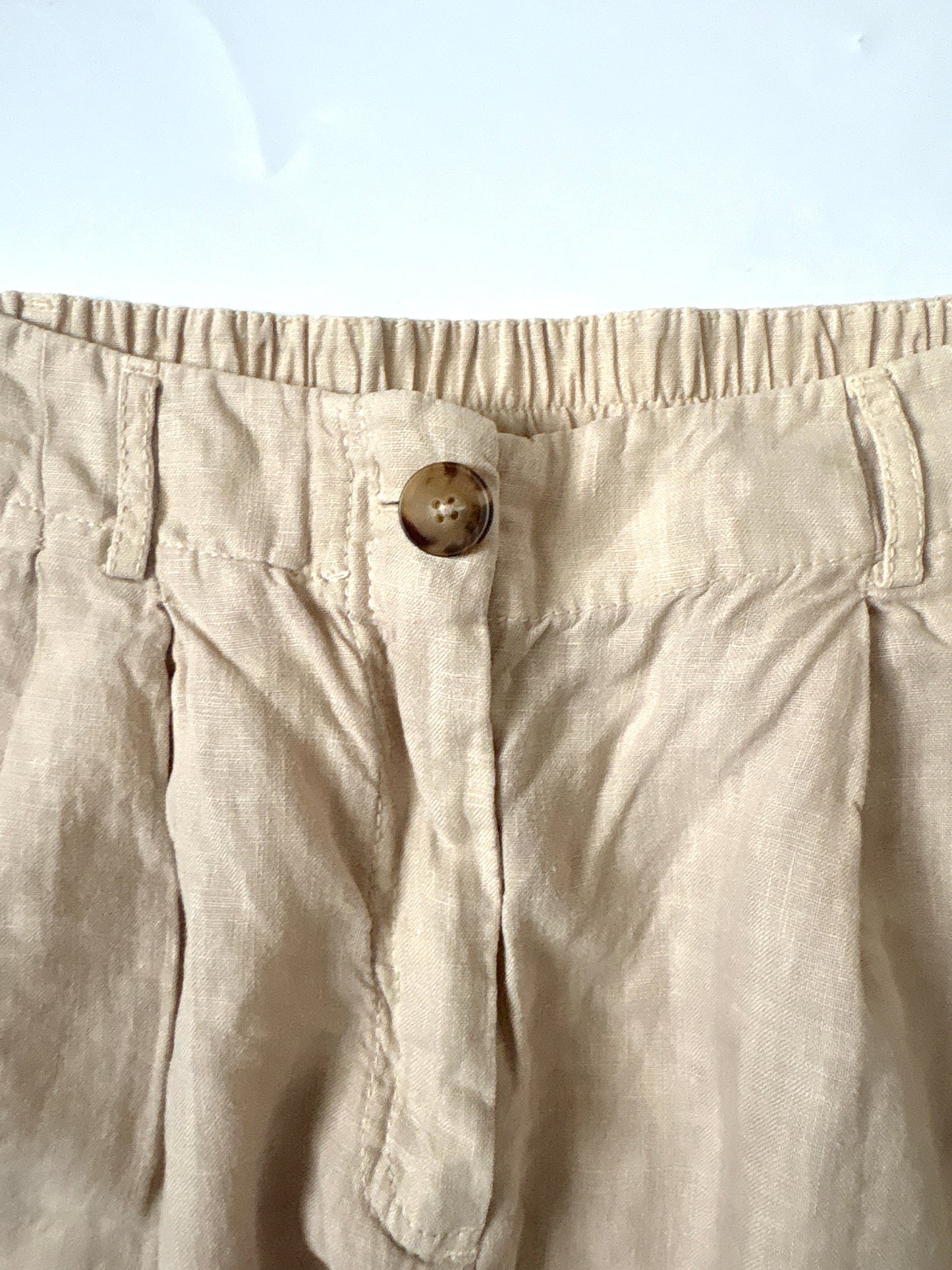 Massimo Dutti Beige Linen Trousers UK 6