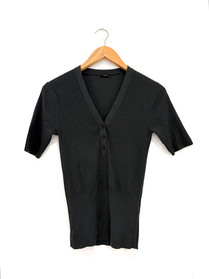 Joseph Ribbed Wool Short Sleeve Cardigan