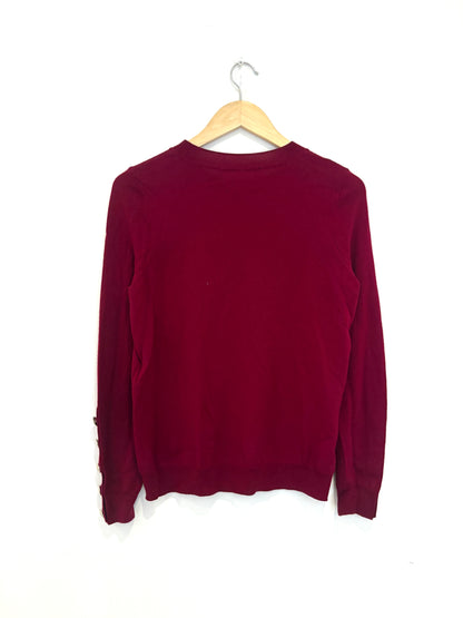 Sézane Burgundy Wool Jumper M