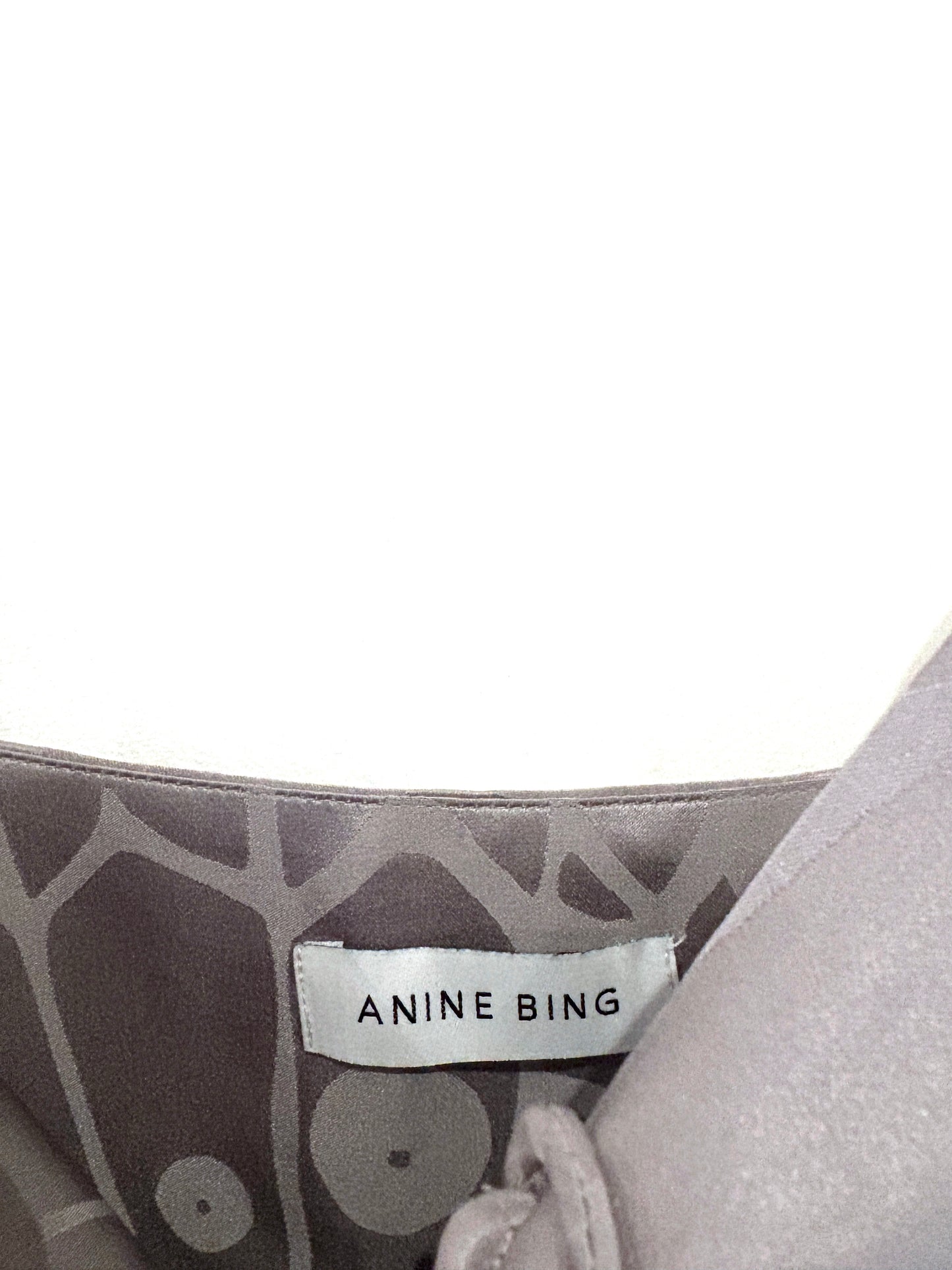 Anine Bing Papillon Silk Silver Mini Dress S