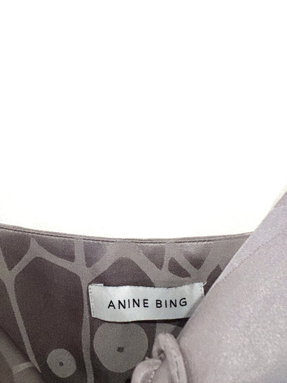 Anine Bing Papillon Silk Silver Mini Dress S