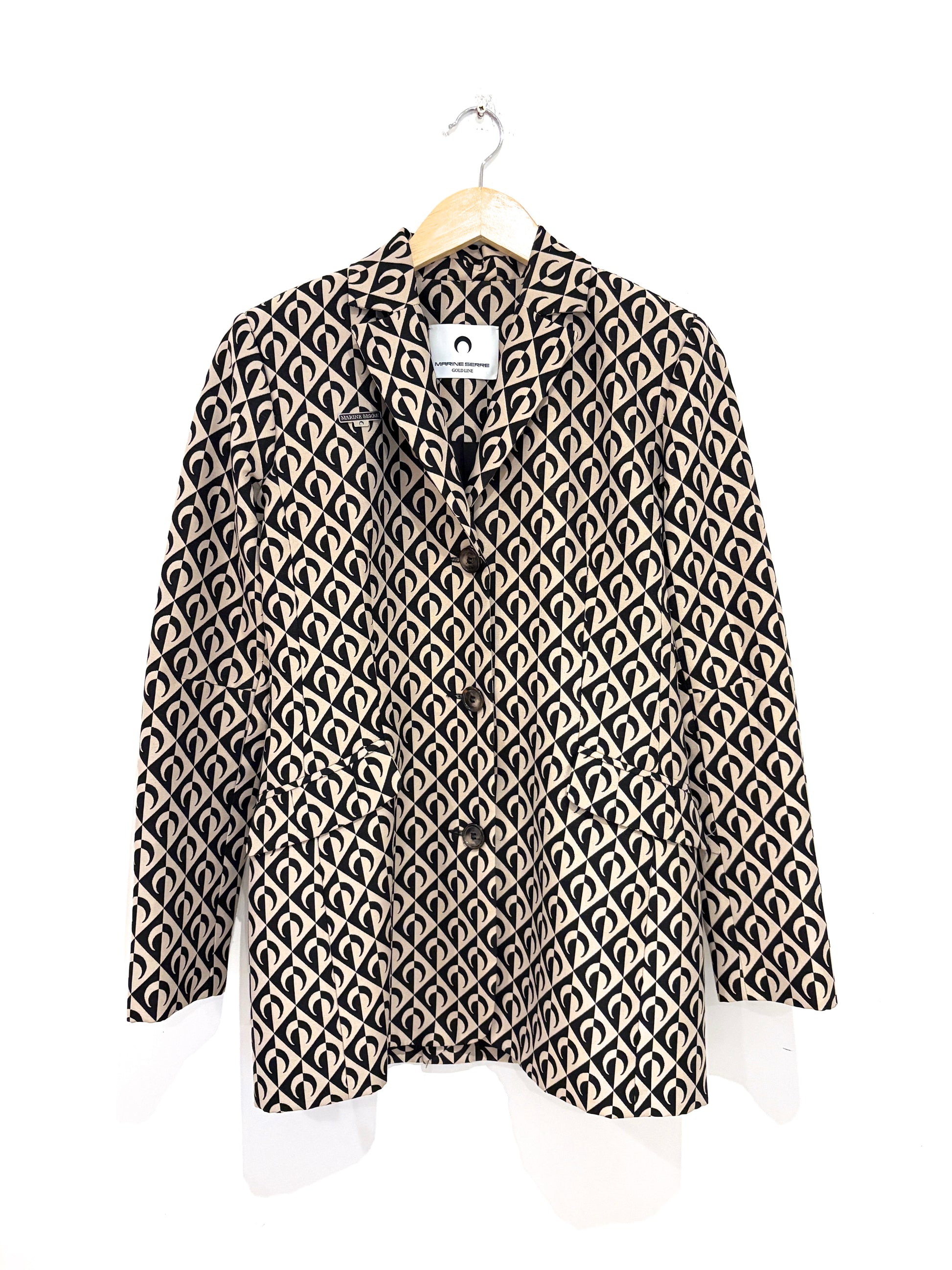 Marine Serre Gold Line Moon Lozenge Pandora Blazer