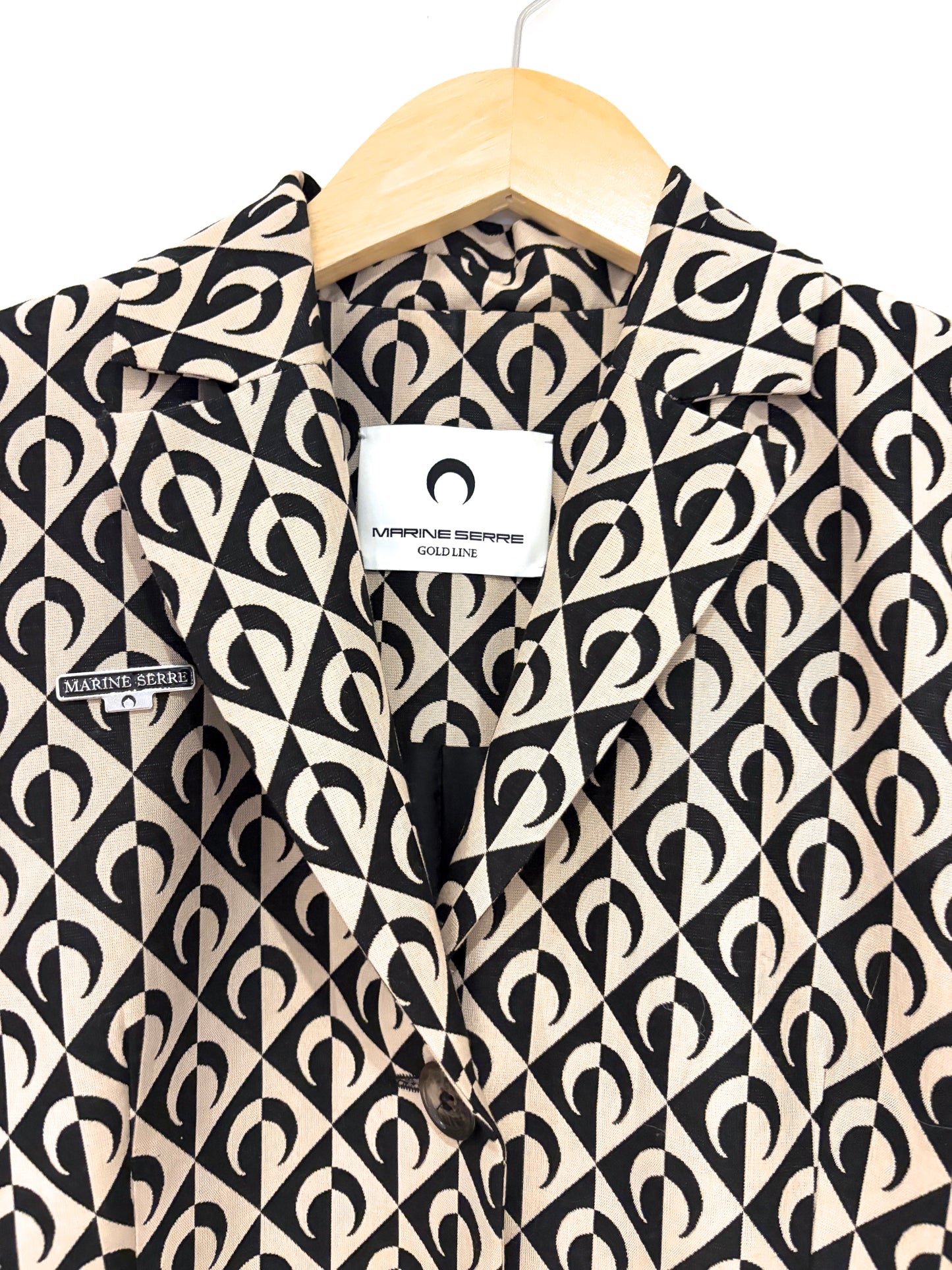 Marine Serre Gold Line Moon Lozenge Pandora Blazer M