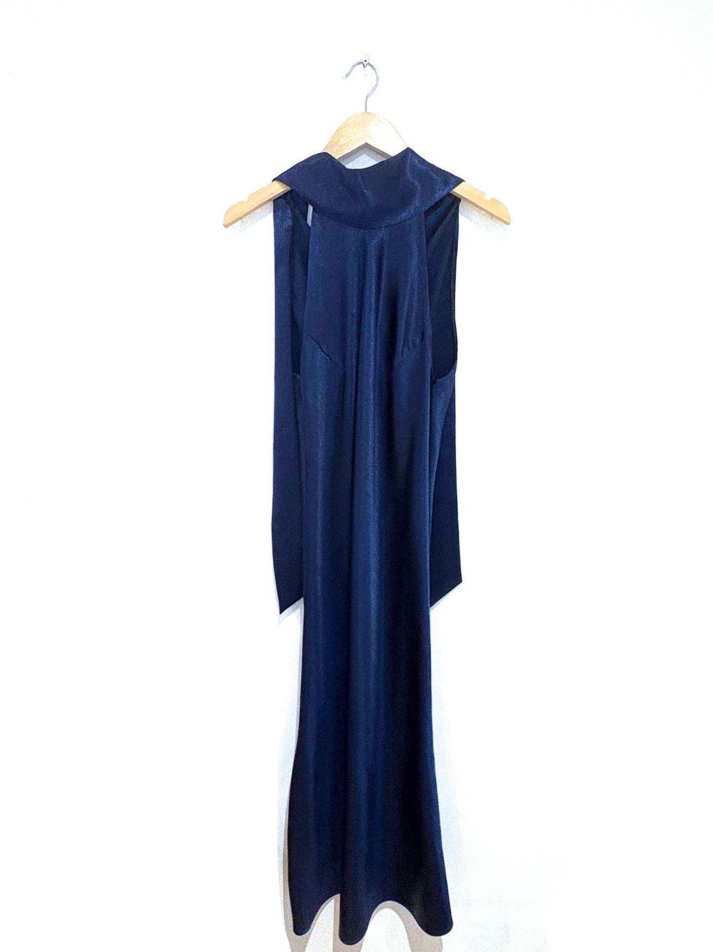 Galvan Cropped blue halterneck maxi