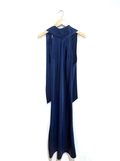 Galvan Cropped blue halterneck maxi