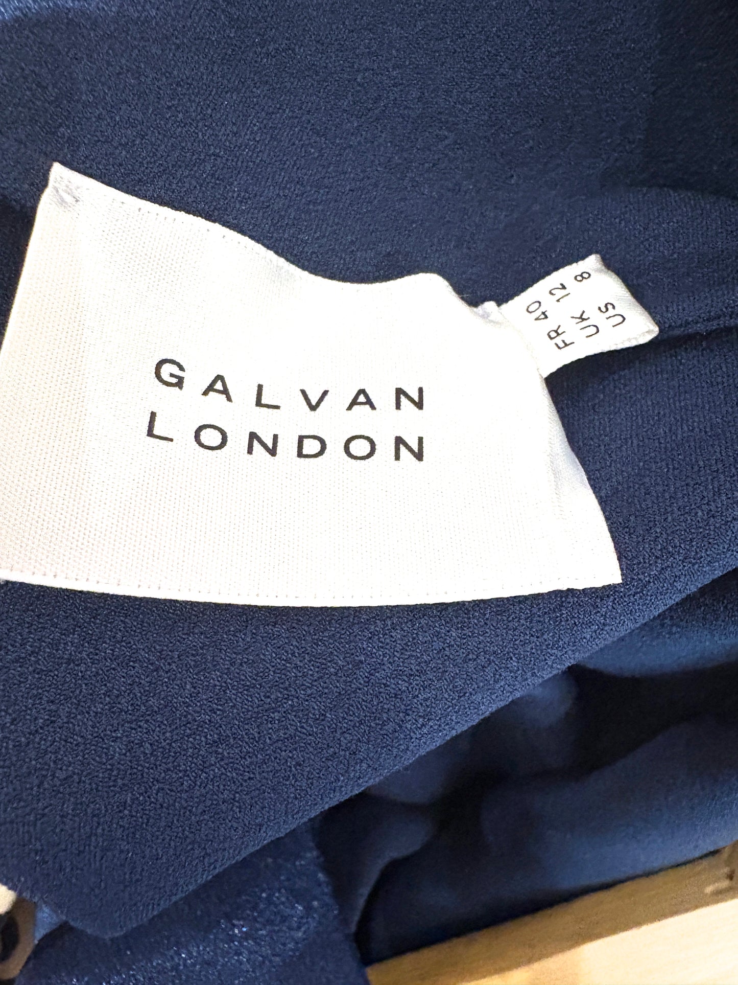 Galvan Satin Blue Maxi Dress UK 12