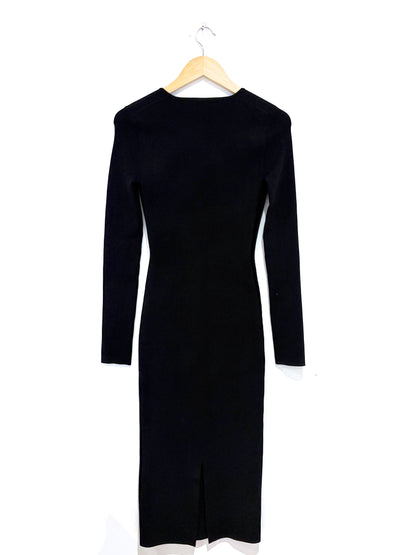 Victoria Beckham Body Black Fitted Dress UK 6