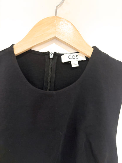 Cos Black Ruched Dress XS