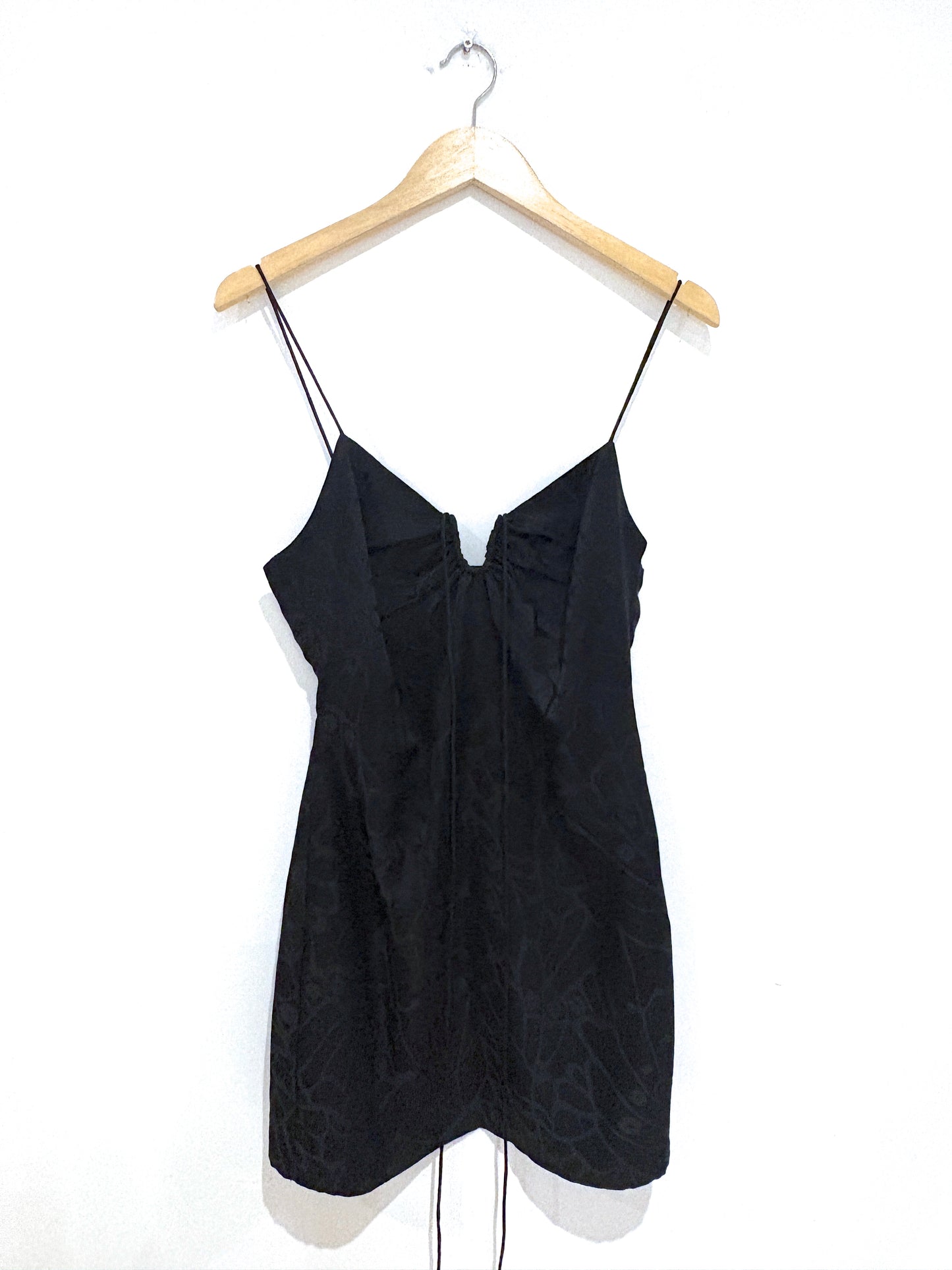 Anine Bing Papillon Silk Black Mini Dress S