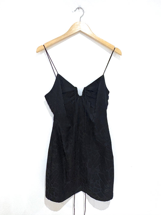 Anine Bing Papillon Silk Black Mini Dress S