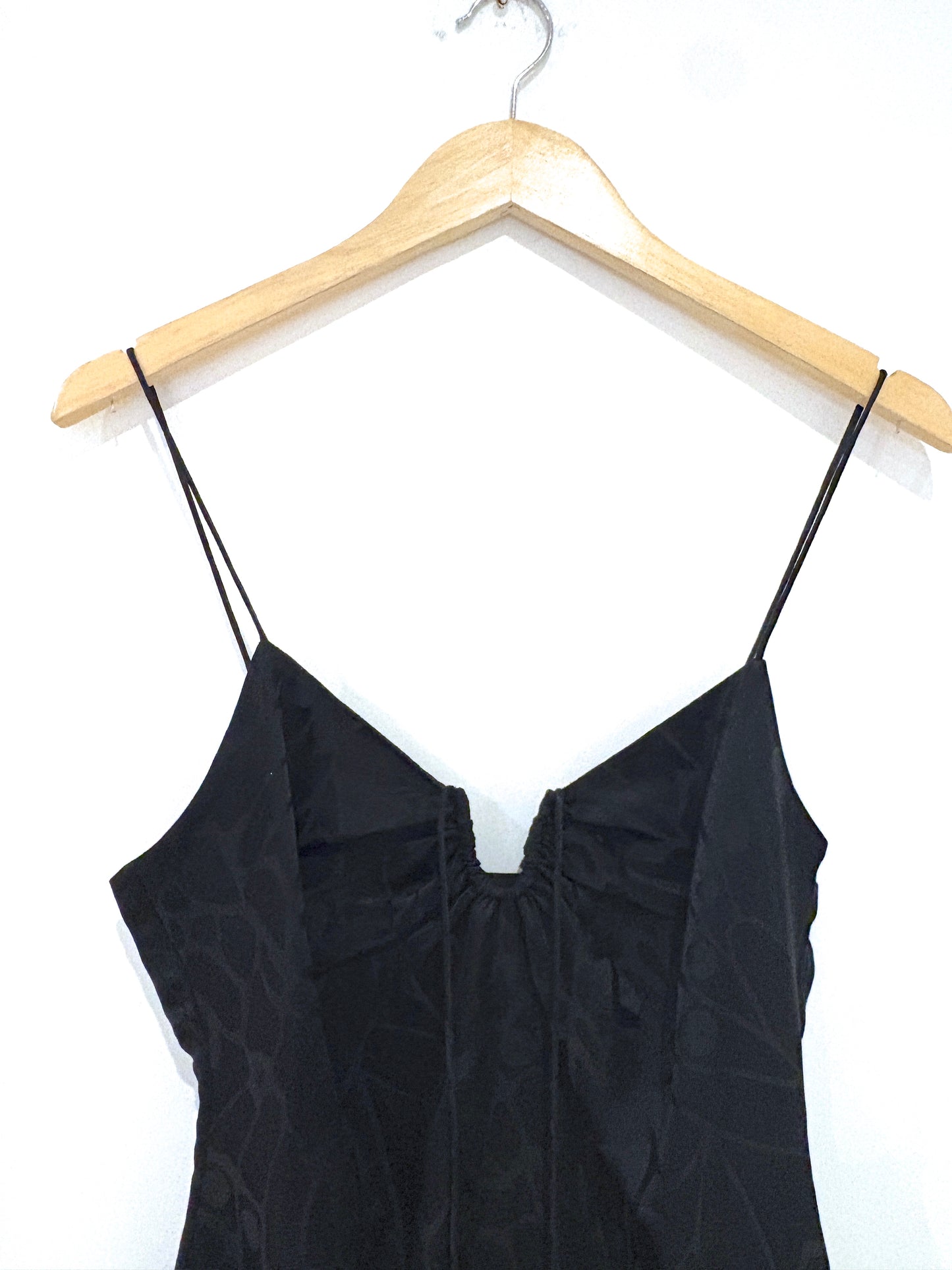 Anine Bing Papillon Silk Black Mini Dress S