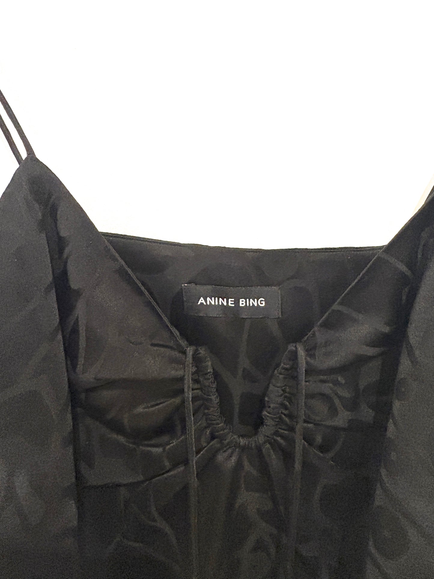 Anine Bing Papillon Silk Black Mini Dress S
