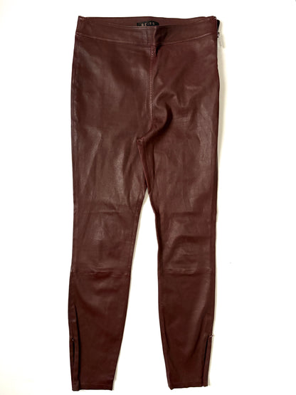 Reiss Burgundy Leather Leggings