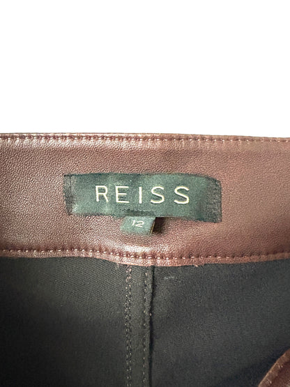Reiss Burgundy Leather Leggings UK 12