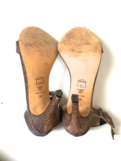 Russell & Bromley Bronze Metallic Sandals UK 6