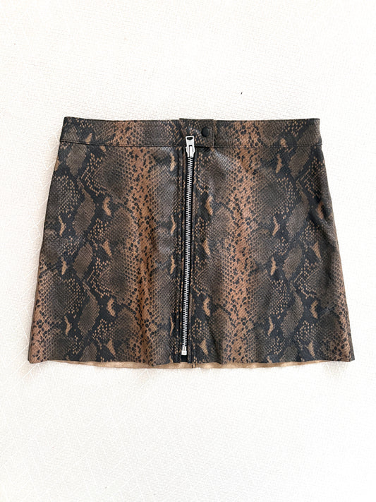 All Saints Lena Oba Snake Leather Skirt