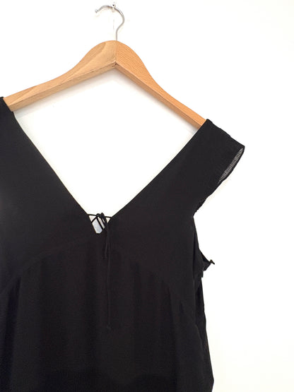Comptoir des Cotonniers Black Plissé Dress UK 10