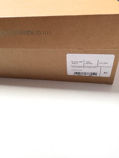 Penelope Chilvers Goldie Embroidered Cowboy Boots UK 7