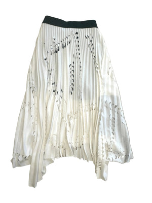 New With Tags Maje Laser Cut Pleated White Skirt M