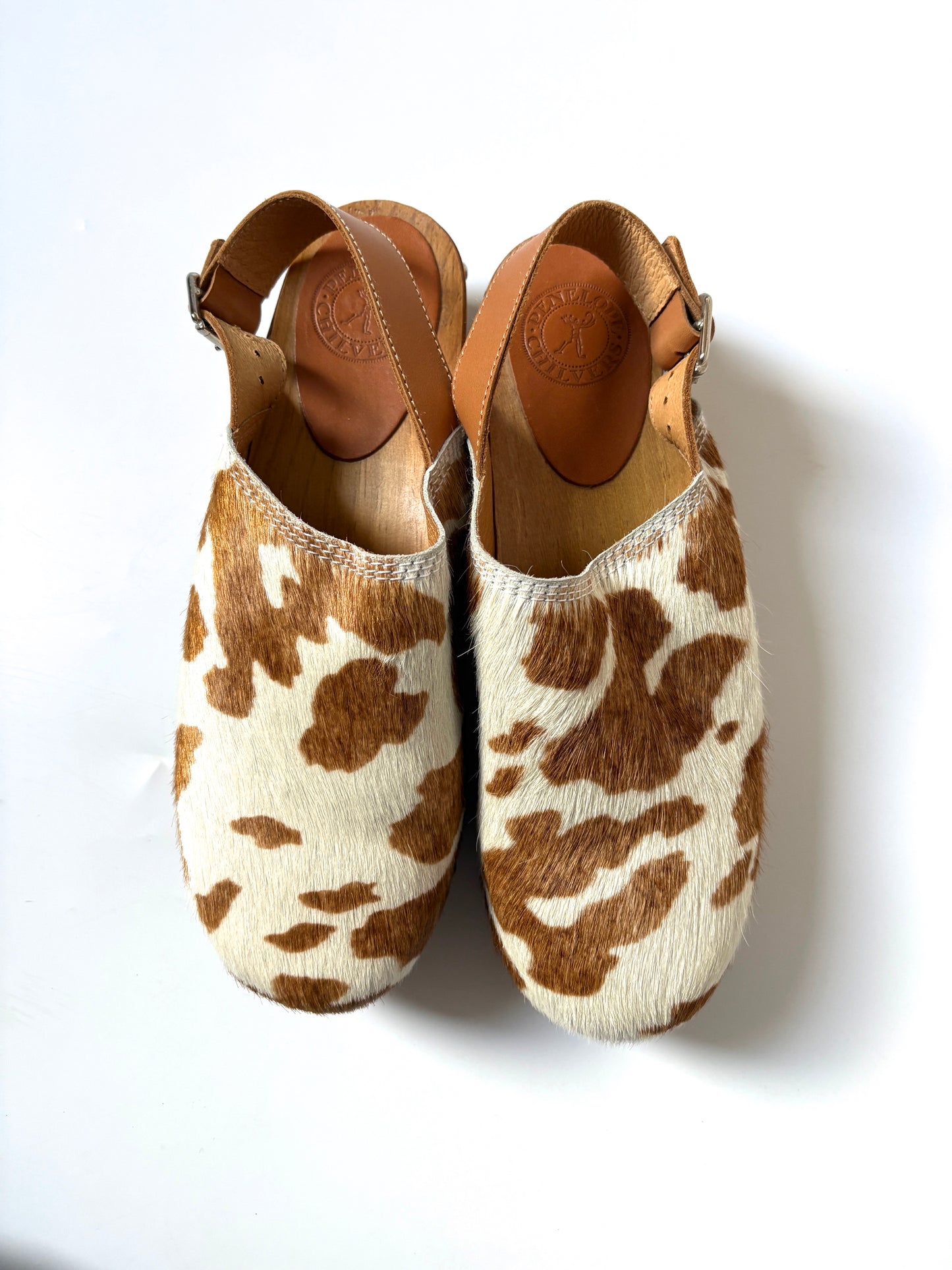 Penelope Chilvers Cow Print Clogs UK 7