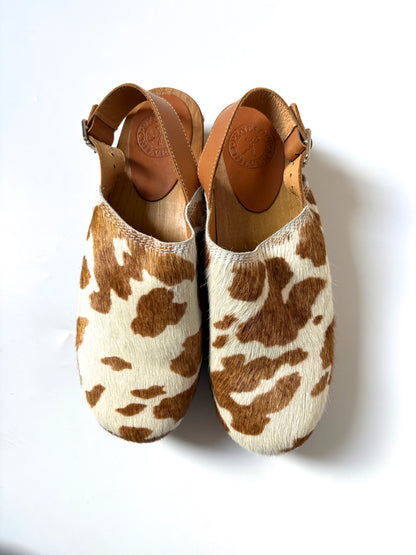 Penelope Chilvers Cow Print Clogs UK 7