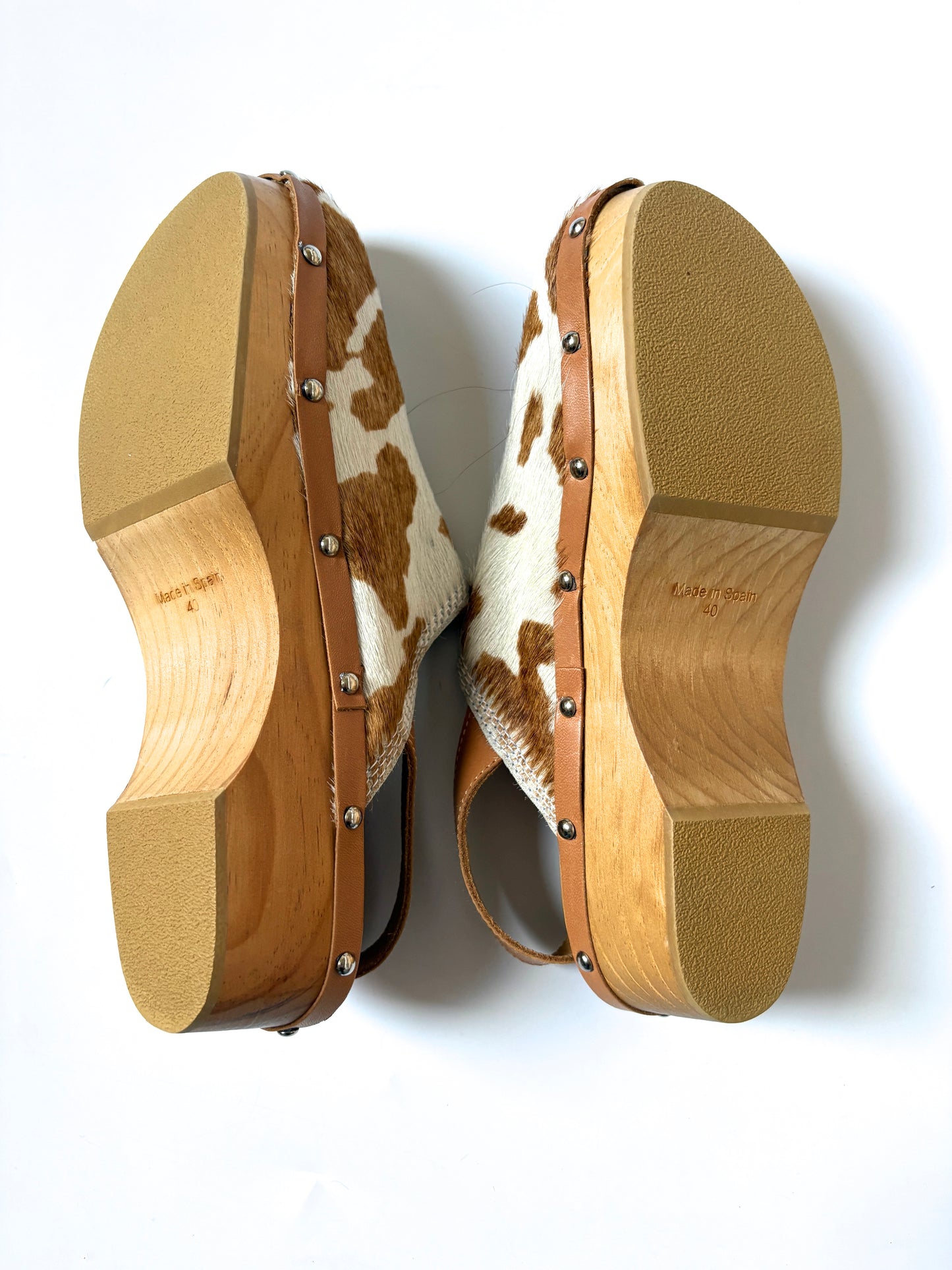 Penelope Chilvers Cow Print Clogs UK 7