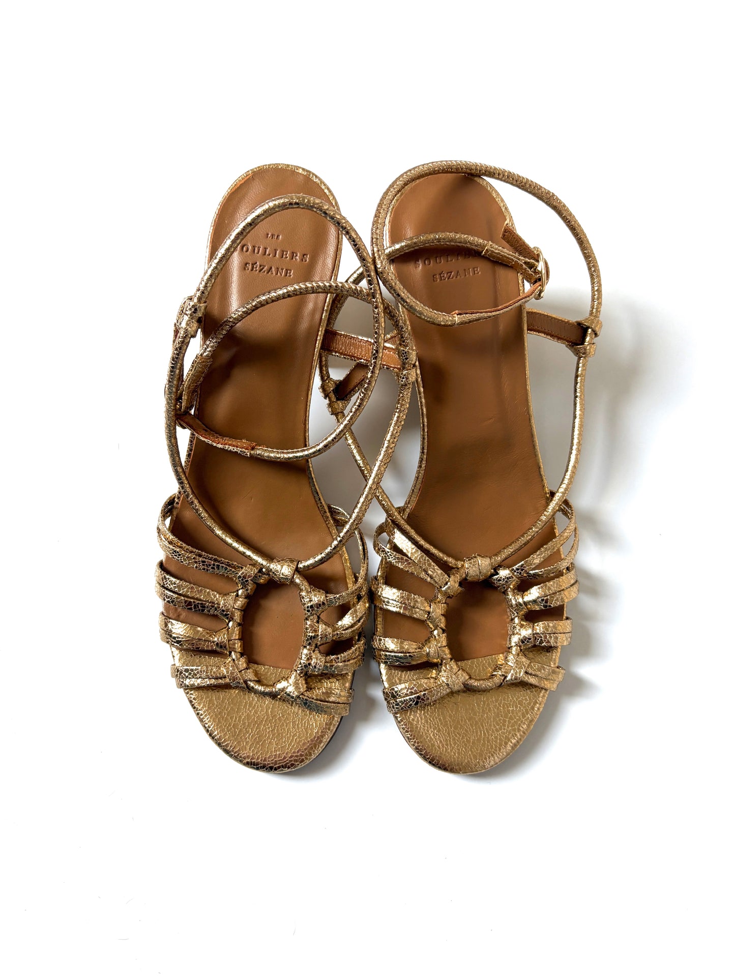 Sézane Gloria Gold Sandals UK 7