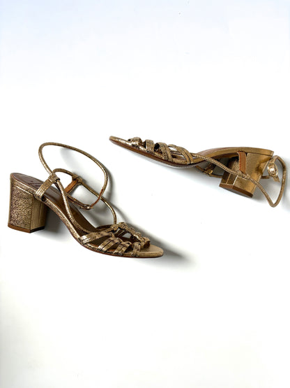 Sézane Gloria Gold Sandals UK 7