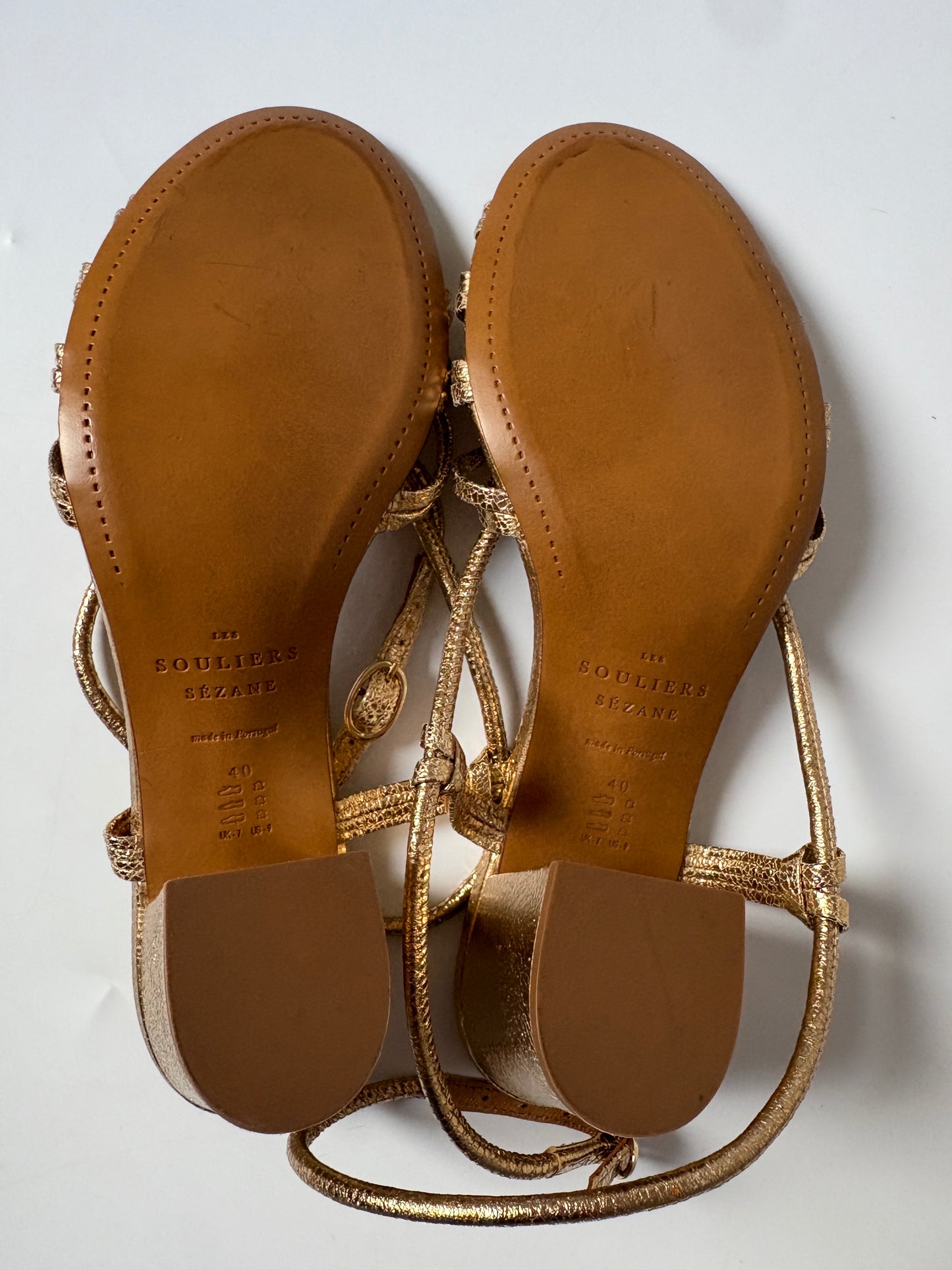 Sézane Gloria Gold Sandals UK 7