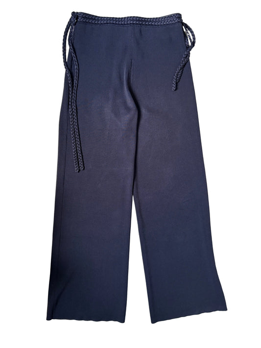Claudie Pierlot navy flare belted trousers