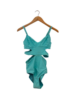 Adidas by Stella Mcartney Turquoise Cut Out Swimsuit UK 6