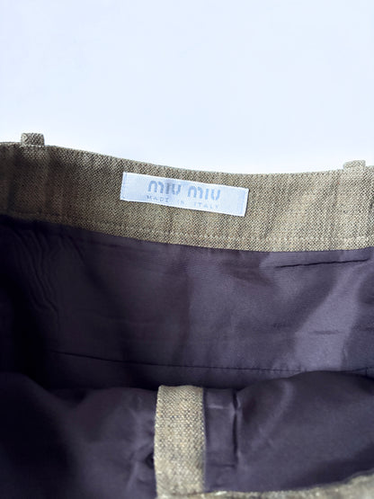 Miu Miu Khaki Pencil Skirt UK 8