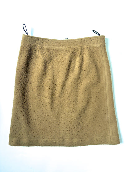 Miu Miu Beige Wool Textured Skirt UK 8
