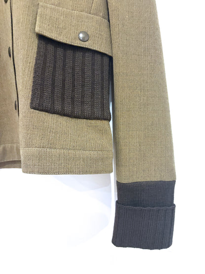 Miu Miu 1999 Vintage Khaki Bomber Jacket and Skirt Set UK 8