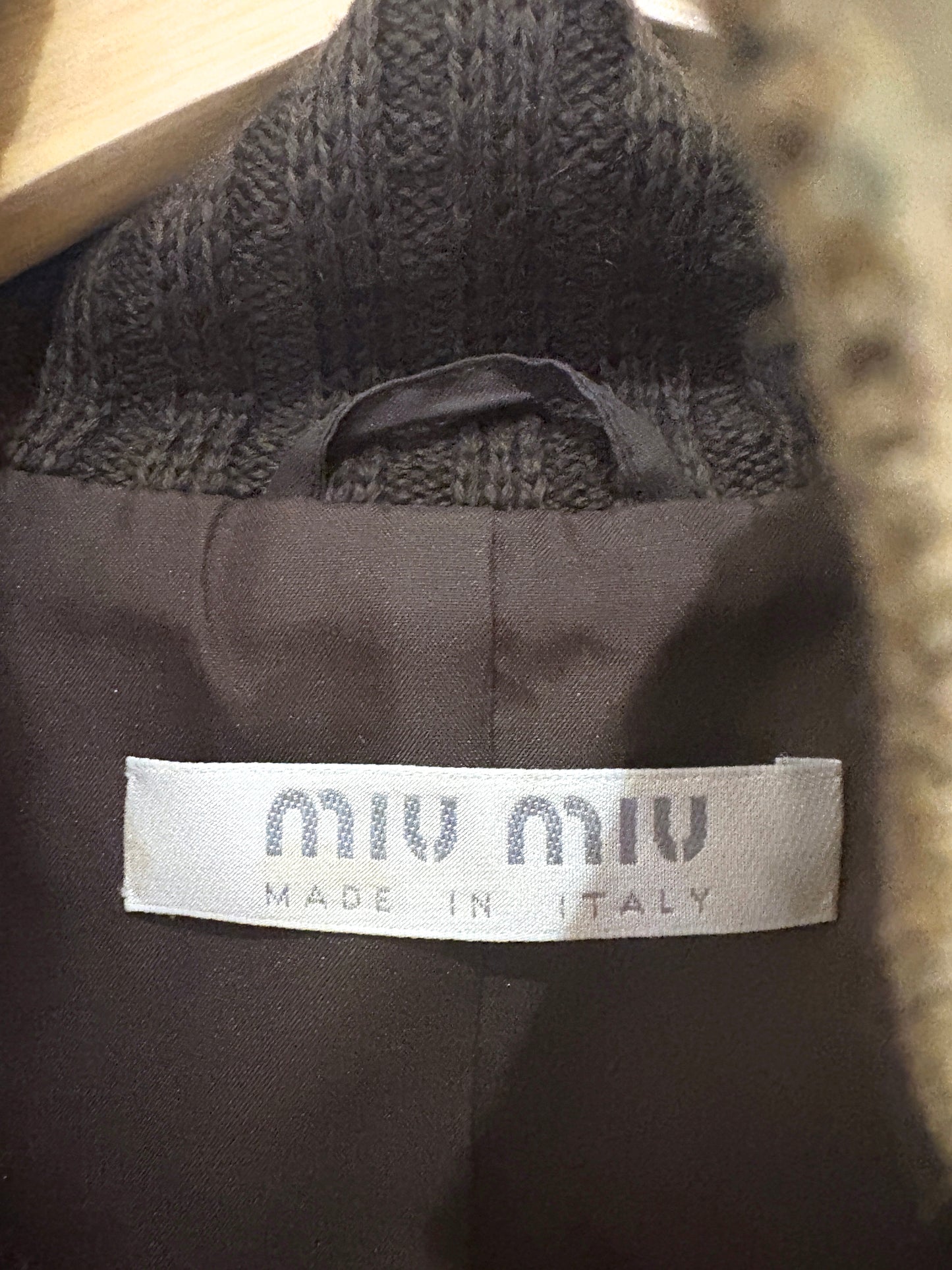 Miu Miu 1999 Vintage Khaki Bomber Jacket and Skirt Set UK 8