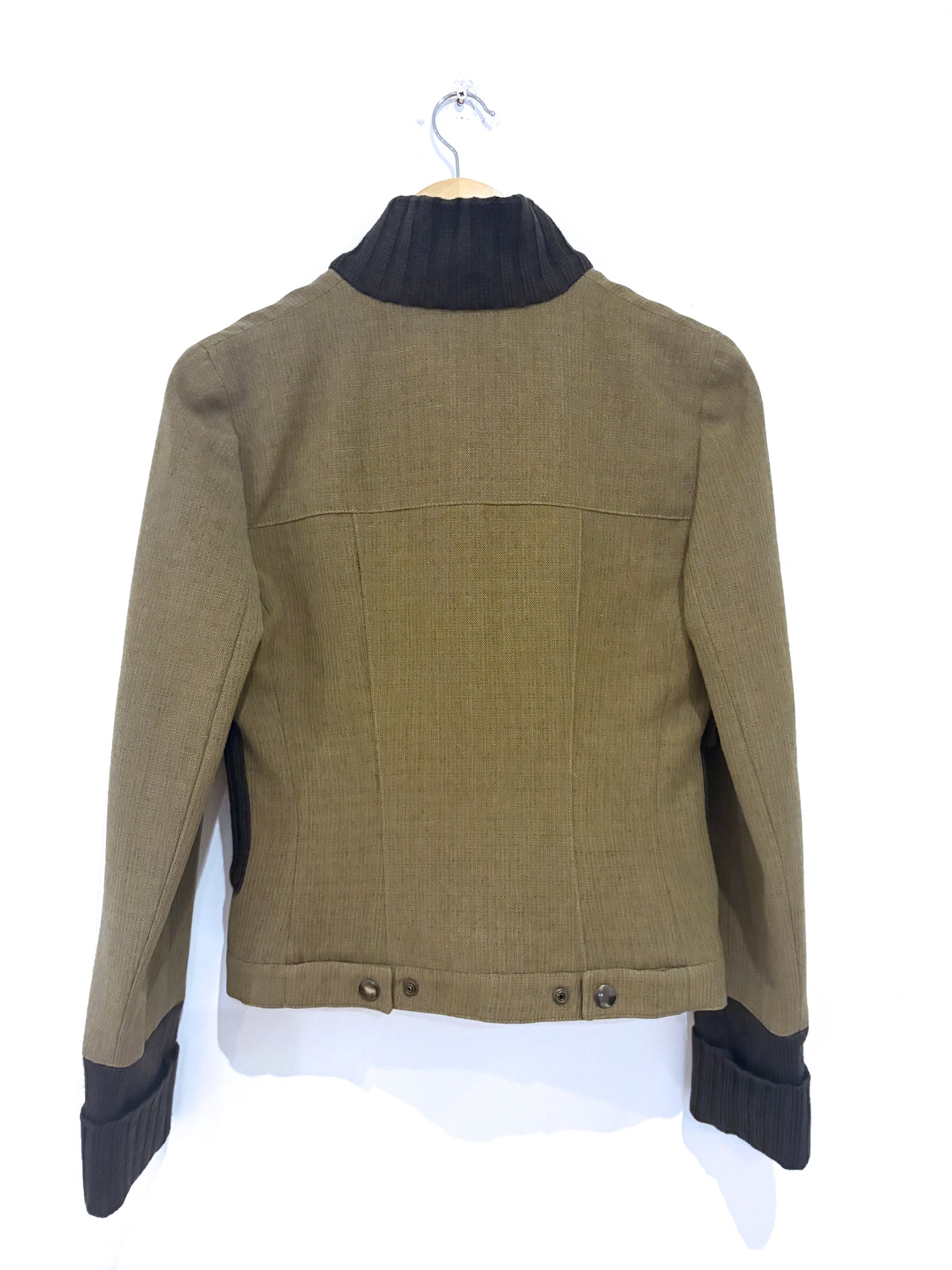 Miu Miu 1999 Vintage Khaki Bomber Jacket and Skirt Set UK 8