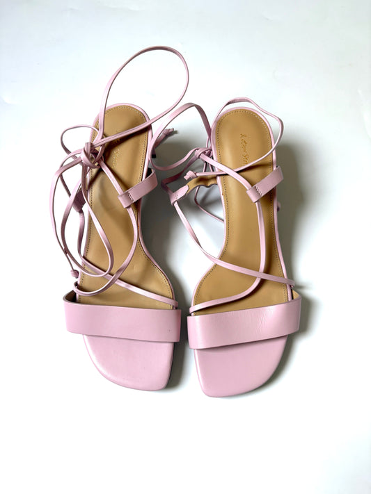 Other Stories Pink Leather Lace Up Heels