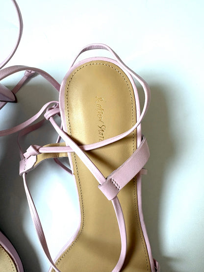 & Other Stories Pink Leather Lace Up Heels UK 4
