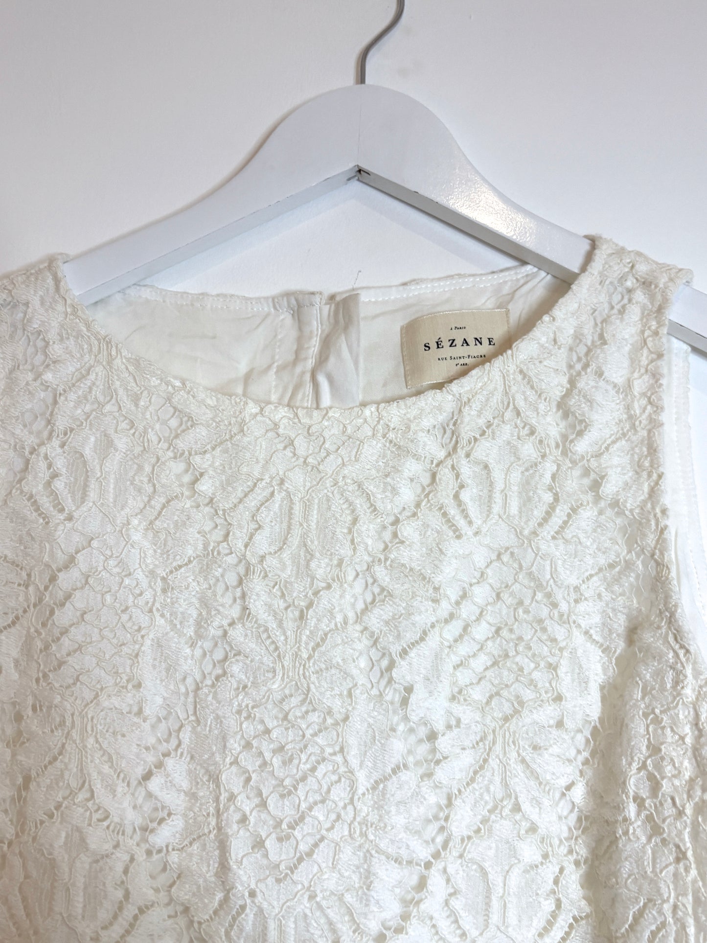 Sézane White Lace Dress UK 6