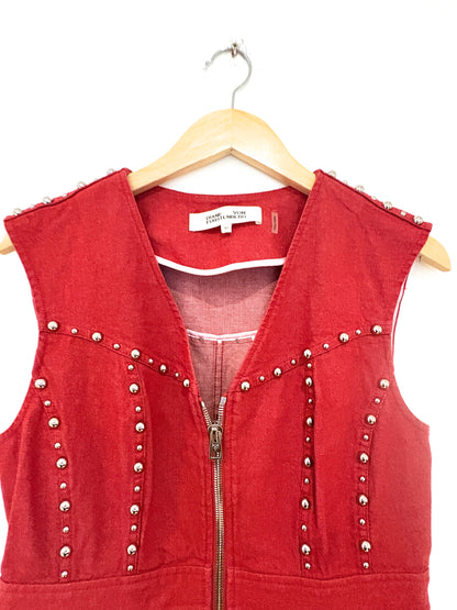 Diane Von Furstenberg Red Zip Front Dress UK 14