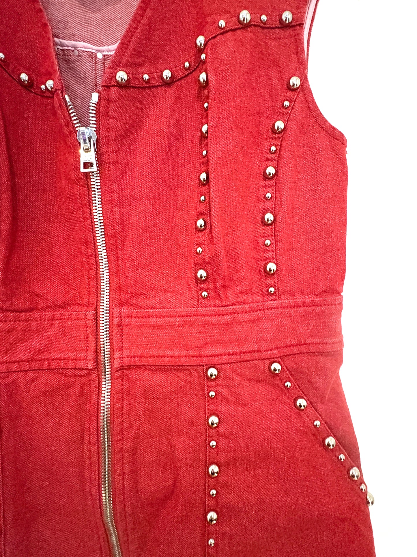 Diane Von Furstenberg Red Zip Front Dress UK 14