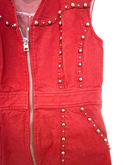 Diane Von Furstenberg Red Zip Front Dress UK 14