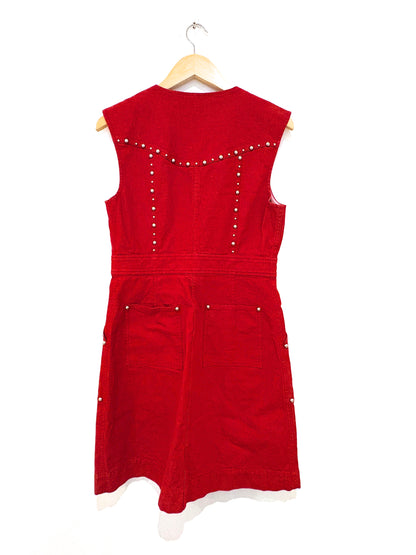 Diane Von Furstenberg Red Zip Front Dress UK 14
