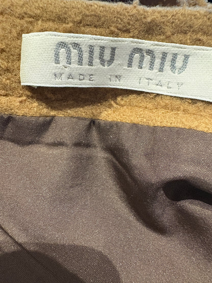 Miu Miu Beige Wool Textured Skirt UK 8