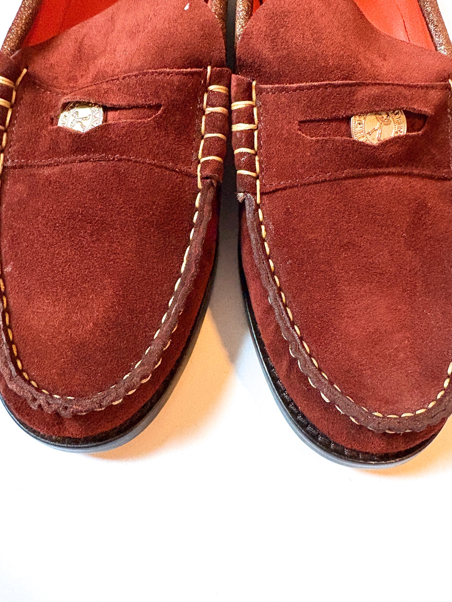 Penelope Chilvers Burgundy Suede Loafers UK 7