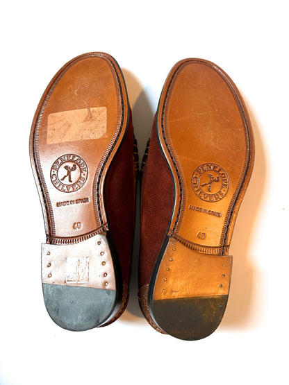 Penelope Chilvers Burgundy Suede Loafers UK 7