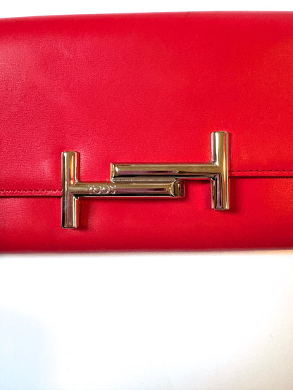 Tod's Double-T Red Leather Bag