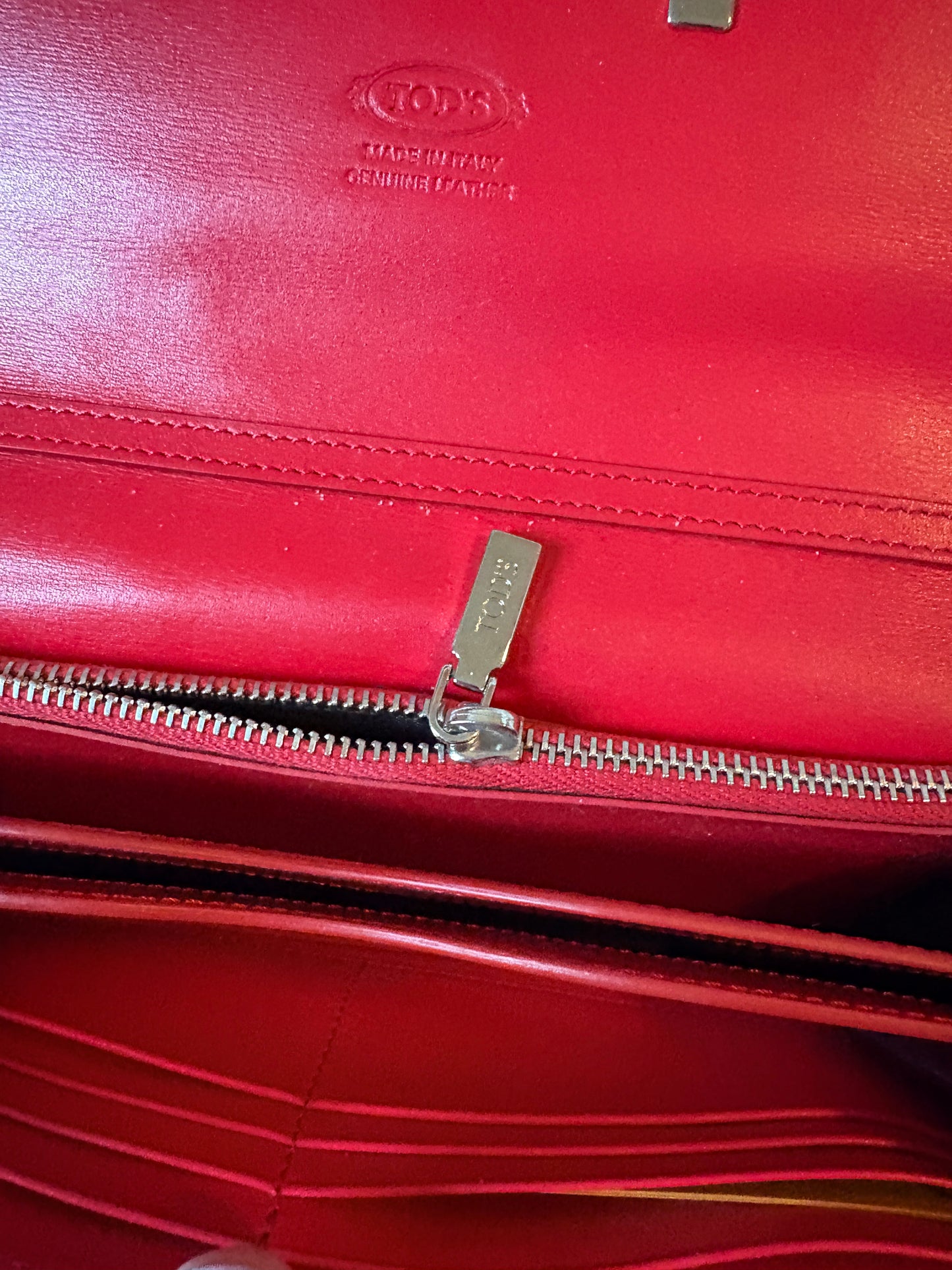 Tod's Double-T Red Leather Bag